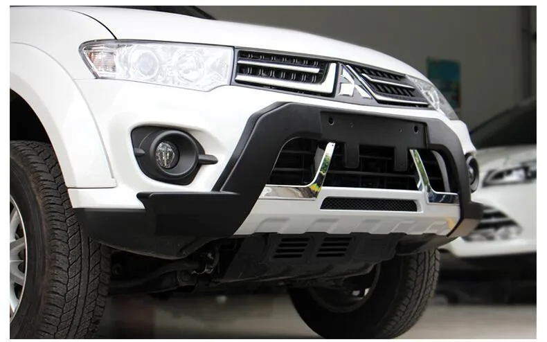 Для Mitsubishi Pajero Sport 2013- Передний+ задний бампер диффузор бамперы защита для губ защитная накладка ABS хромированная отделка 2PES