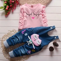 new baby girl clothes two pieces t shirt and jeans girl suit bebek giyim baby clothing