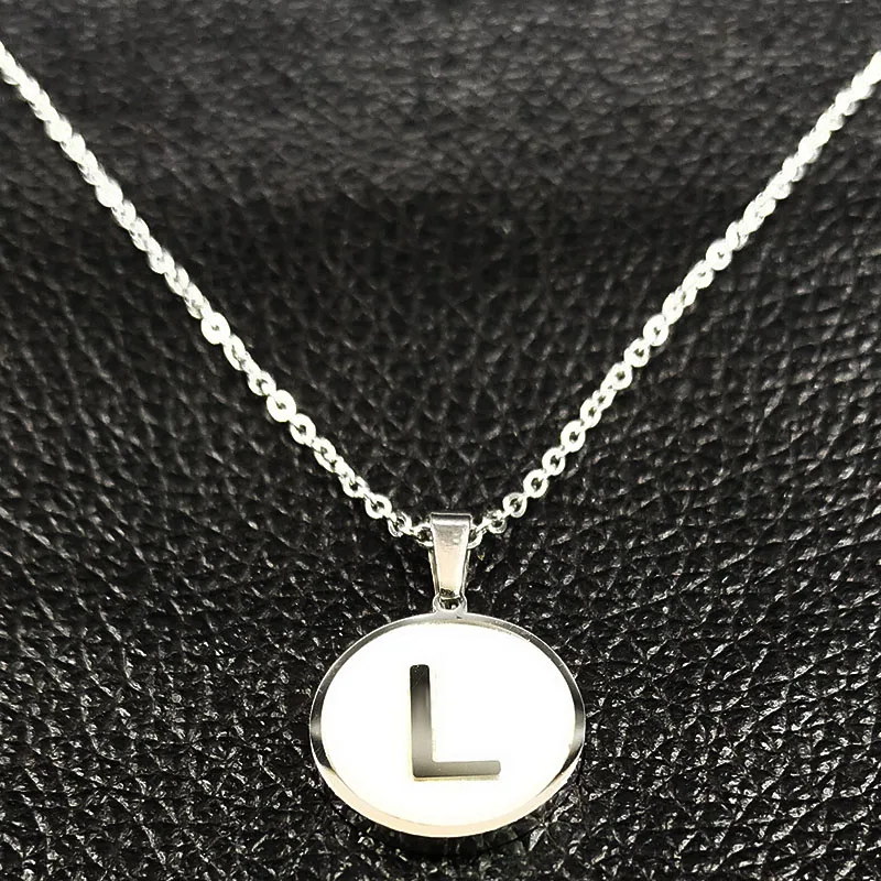 2021 Fashion Shell Stainless Steel Neckless for Women Gold Color L Letter Small Necklaces Pendants Jewelry collar mujer N18630 | Украшения
