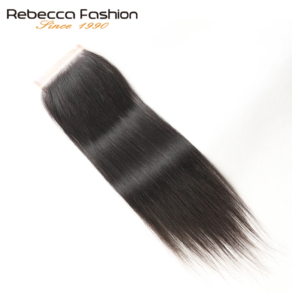 Волосы Rebecca прямые 4x4 свободные три части Remy натуральные 8-20 дюймов | Шиньоны и