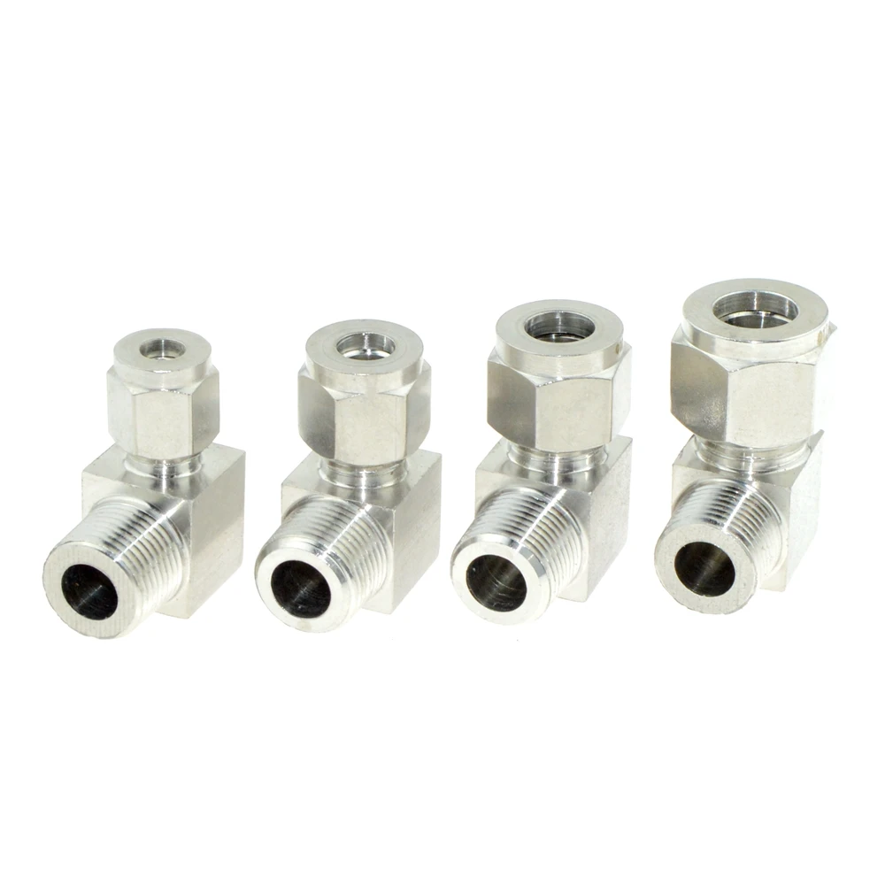 Колено 3/8 &quotPT NPT наружная резьба 6 мм 8 10 12 1/2 дюйма двойной обжимной труба