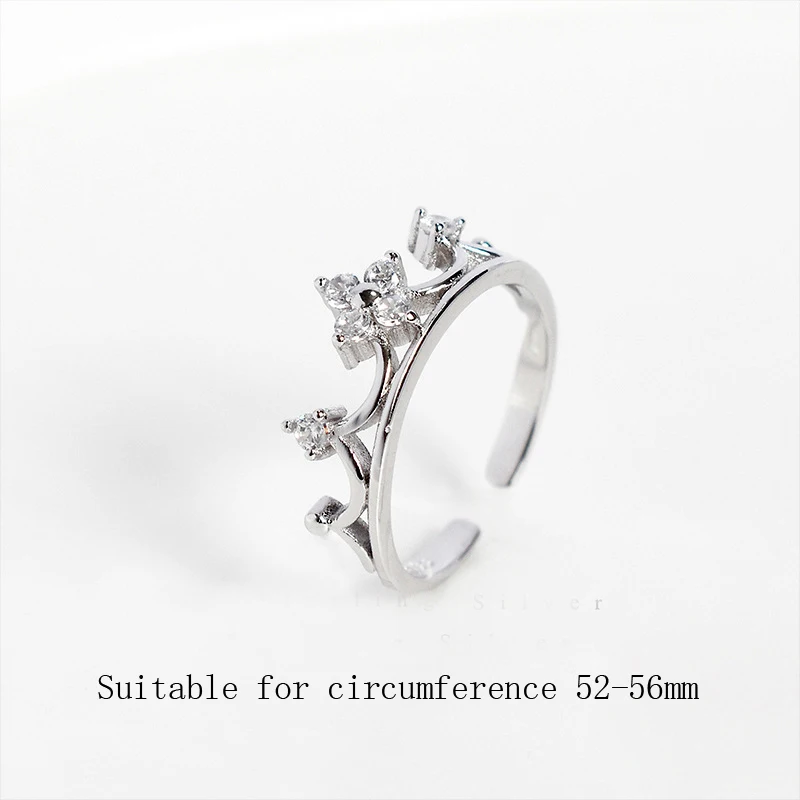 Настоящее кольцо из стерлингового серебра 925 пробы в виде короны романтичное