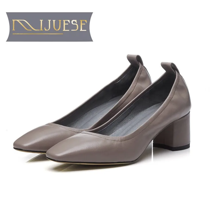 MLJUESE/женские туфли-лодочки из мягкой коровьей кожи без шнуровки свиной на