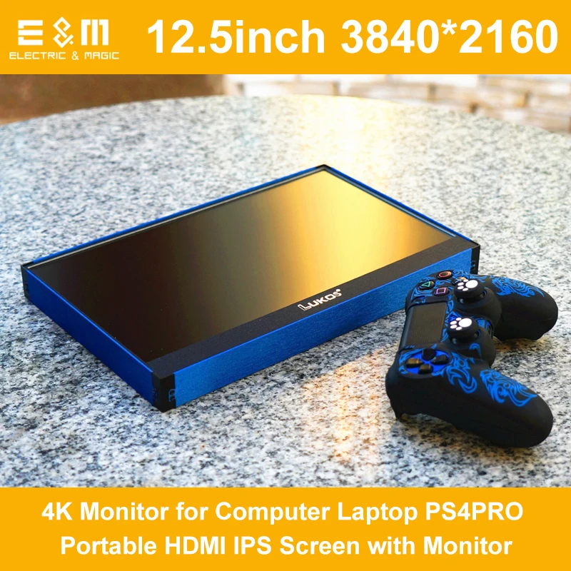 Экран монитора 12 5 дюйма 3840*2160 4K для компьютера ноутбука Xbox PS4 PRO портативный HDMI IPS