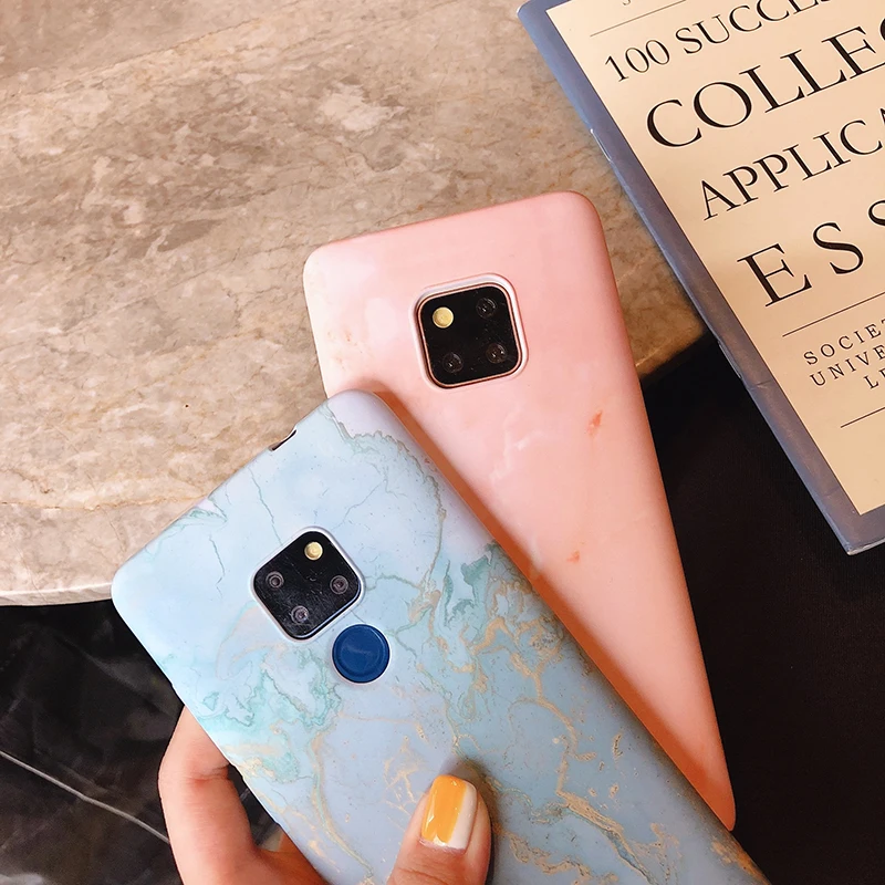 Жесткие чехлы для телефона для huawei P20 P30 mate 20 Pro Lite Мраморное текстурированное покрытие для Honor 10 10lite P Smart задняя крышка fundas