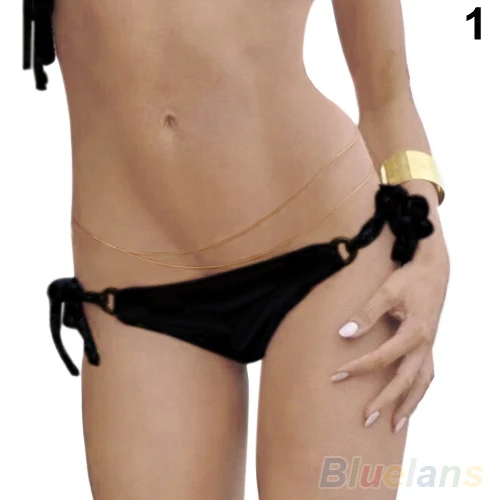 Женское золотое бикини Bluelans цепочка для тела на талию сексуальное ожерелье |