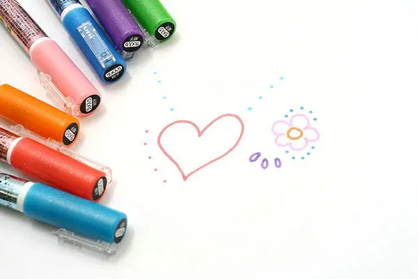 Uni Posca блестящая краска маркер PC-3ML-тонкая точка-7 цветов Набор