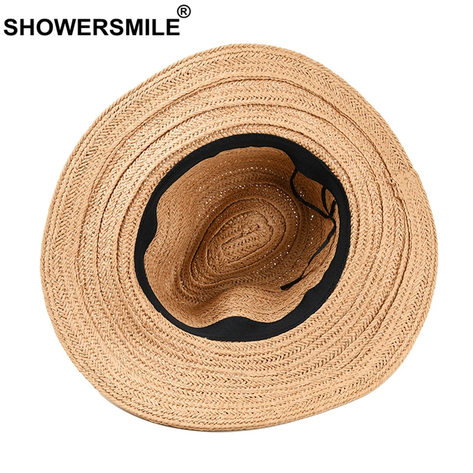 SHOWERSMILE шляпы ручной работы женские соломенная шляпа от солнца мужская фетровая шляпа цвета хаки Этническая дышащая уличная джазовая Солнцезащитная шляпа унисекс