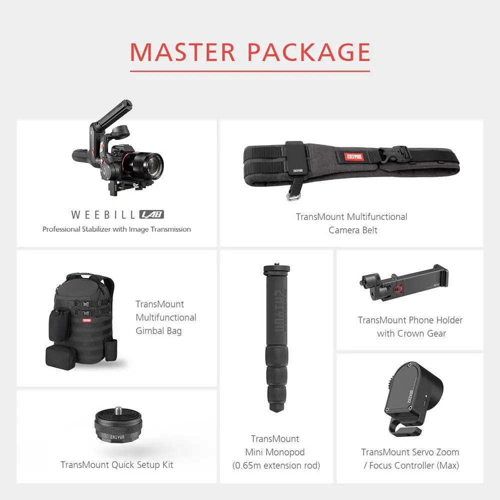 Weebill-Master Zhiyun Weebill лабораторная камера стабилизатор Беспроводная передача изображения для беззеркальной камеры ручной 3-осевой карданный стабилизатор vs Crane 3 - Цвет: Weebill-Master