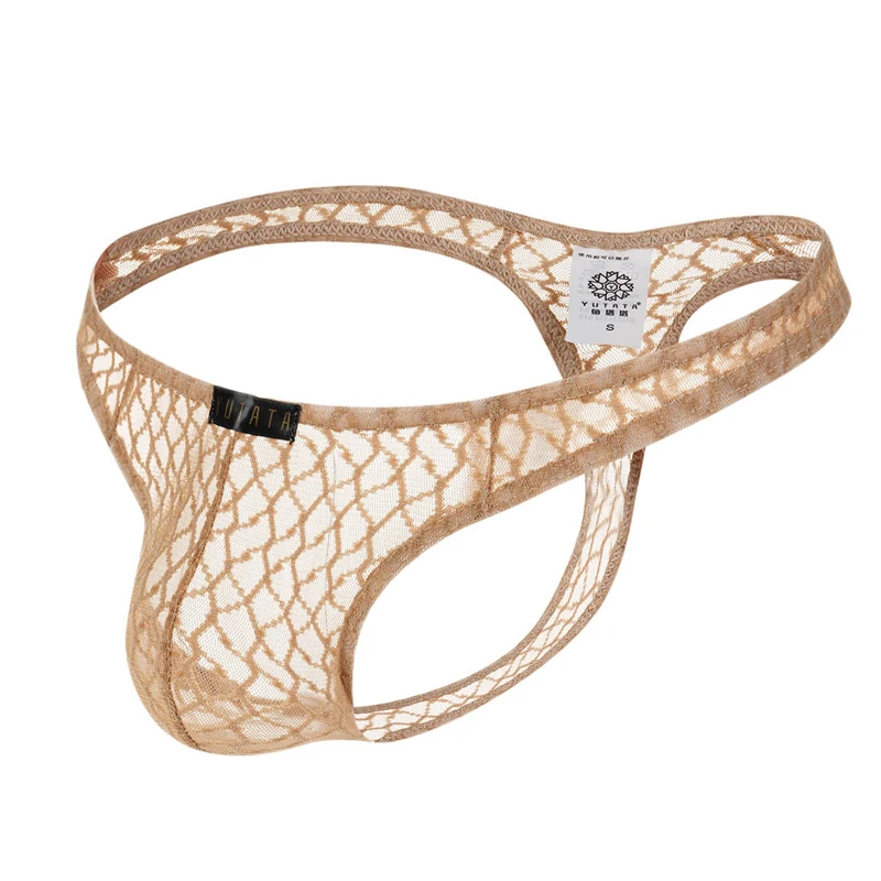 Мужские прозрачные трусы бикини черные кружевные джоки на завязках сексуальное