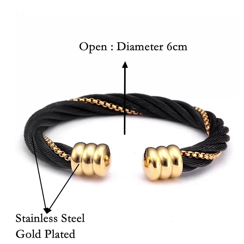 Новый модный дизайн мужские Открытые Браслеты из нержавеющей стали модные