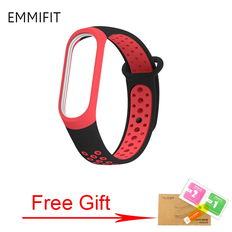 Black red Спортивный ремешок mi Band 4 для Xiaomi mi band 4 ремешок на запястье спортивный силиконовый браслет band 3 Смарт-часы браслет Xiaomi mi ремешок 4 ремешка - Цвет: Black red