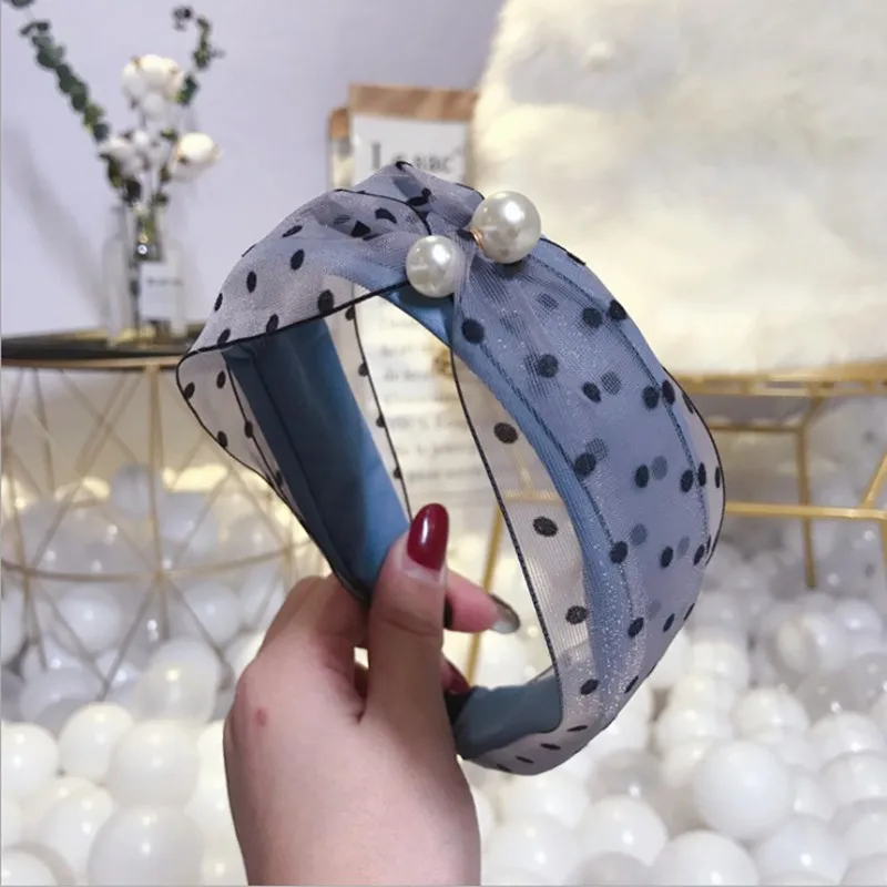 Женские аксессуары для волос повязка на голову с широким краем в горошек