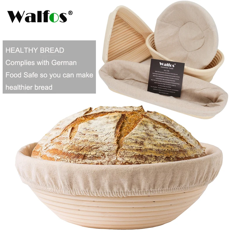 Cesta de Vime Cesta de Fermentação de Massa de Pão Natural Walfos Francesa Banneton