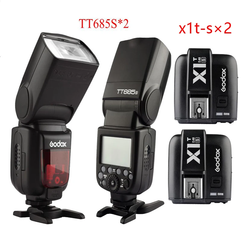 фотовспышка Godox 2 шт. GN60 TT685S 2.4 Г HSS TTL Вспышка + X2 Беспроводной Триггер для Sony|camera