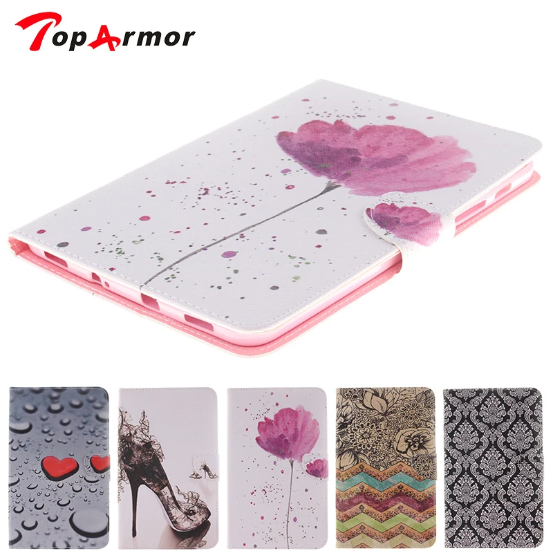 TopArmor роскошный чехол из искусственной кожи с цветочным принтом для Samsung Galaxy Tab S 2 S2