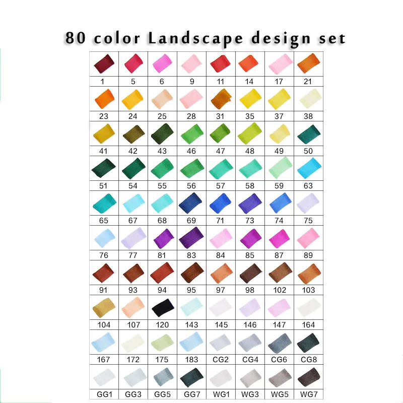 80 landscape Set TouchFIVE маркер для рисования набор ручек 12/30/40/60/80/168 Цвета аниме канцелярские эскиз для рисования акварель кисти ручка(белый маркер для белой доски - Цвет: 80 landscape Set