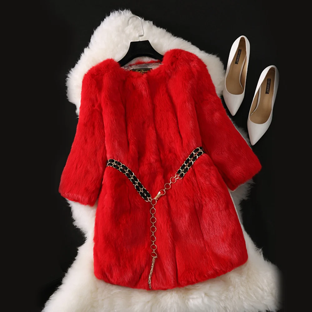 Лидер продаж зимние женские куртки из натурального кроличьего меха тонкое