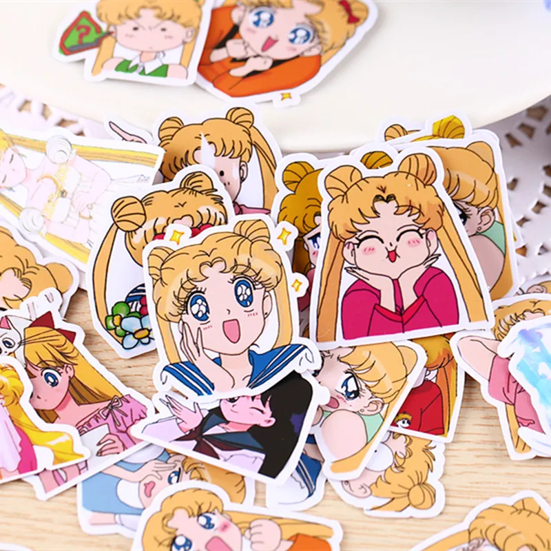 33pcs Anime Sailor Moon Sticker Paster Cartoon Scrapbook Craft Decor Cosplay Costumes Prop Accessories