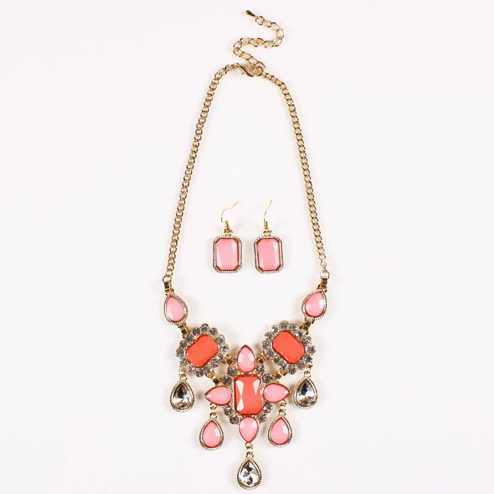 Fashion Brand Gold Plated Jewelry Sets 3 Colors High Quality Party Gifts Unique Design 2014 New Women Chirstmas Gift | Украшения и