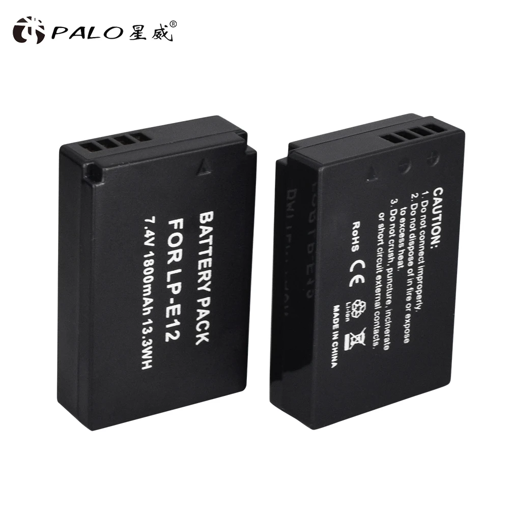 3 шт. Акку LP E12 LPE12 батарея 7 4 В 1800 мАч + 1 USB зарядное устройство с ЖК дисплеем для Canon