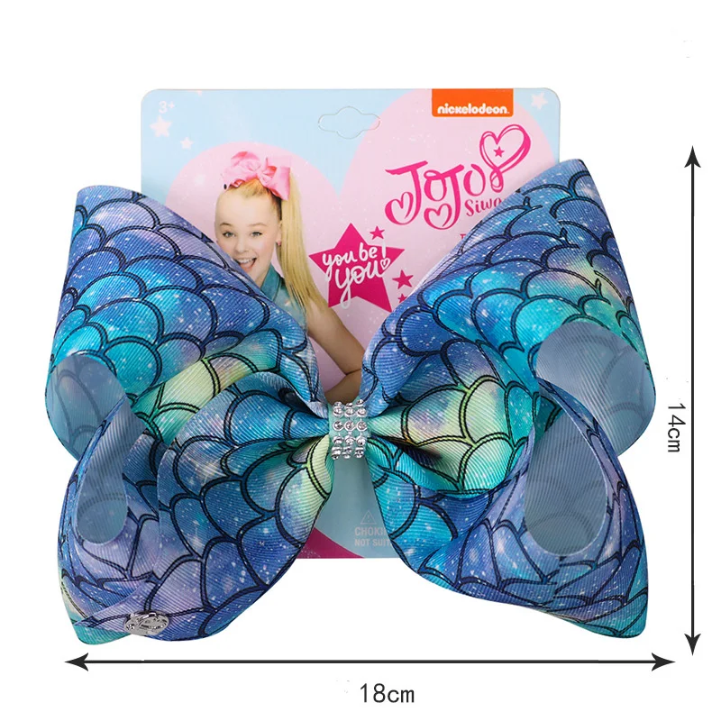 Jojo Siwa Grosgrain ручной работы ленты большой 8 дюймов волосы луки узор красивый подарок с зажимом аллигатора для детей девочек головные уборы