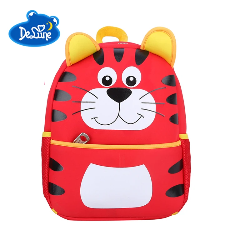 Delune Kids School Bags Lovely Catoon 3D Tiger Children Backpacks Cute for Girls Boys Schoolbags | Багаж и сумки