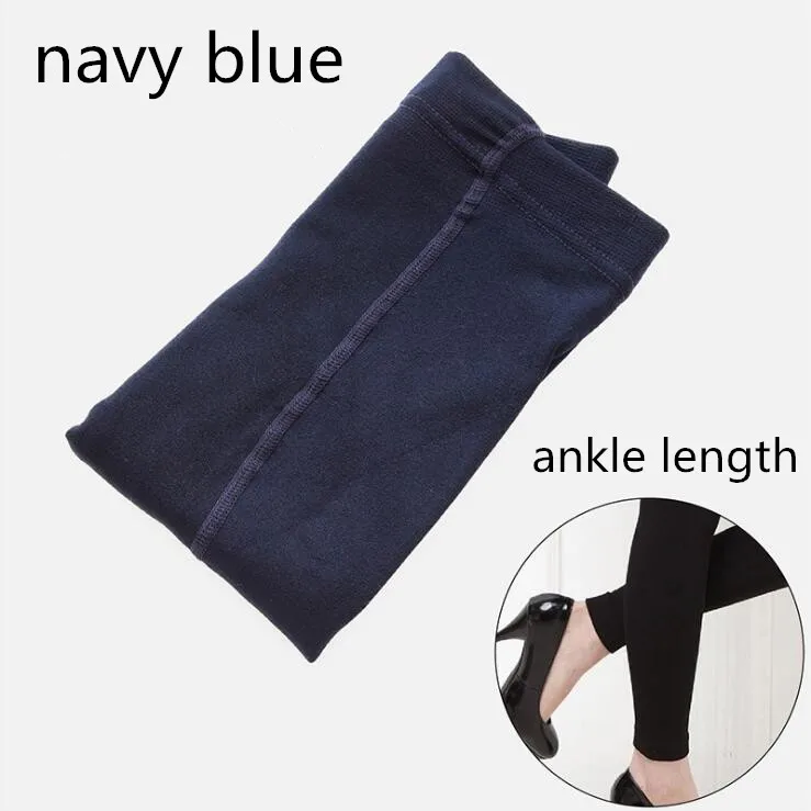 navy blue ankle Aprmhisy Горячая Новая мода осень зима женские теплые леггинсы Твердые эластичные тянущиеся мягкие бархатные брюки - Цвет: navy blue ankle