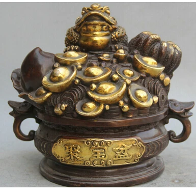 Медные латунные китайские ремесла Декор Азиатский voge joya 10 &quotgremio bronce chino riqueza dinero