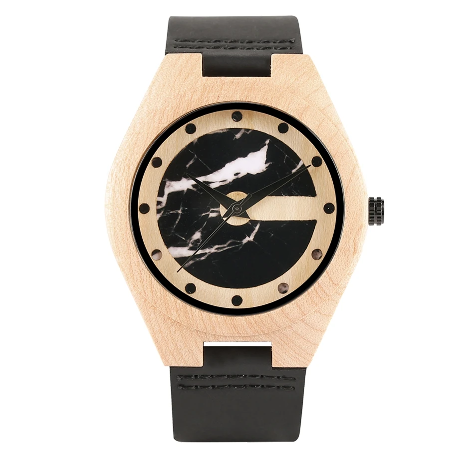 

Минималистичные часы из натурального бамбука и дерева, спортивные простые наручные часы, современные повседневные кварцевые часы с ремешк...