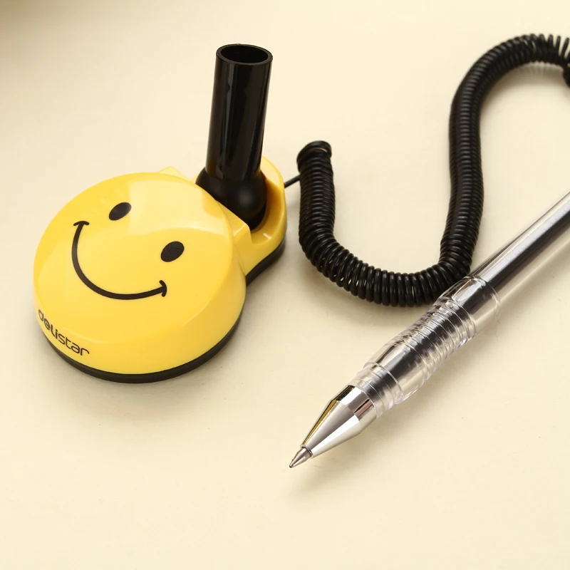 0.5mm Smile Face Desk Gel Pen Counter Pen Black Ink Ballpoint Pen Standing Table Rollerball Gel Pens Stationery