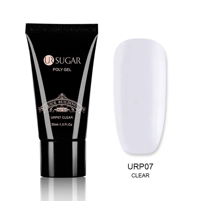 URP07 CLEAR Ur Sugar 30 мл полигелевый удлинитель для пальцев, кристально-Желейный УФ светодиодный гель для ногтей, Твердый акриловый гель для дизайна ногтей - Цвет: URP07 CLEAR