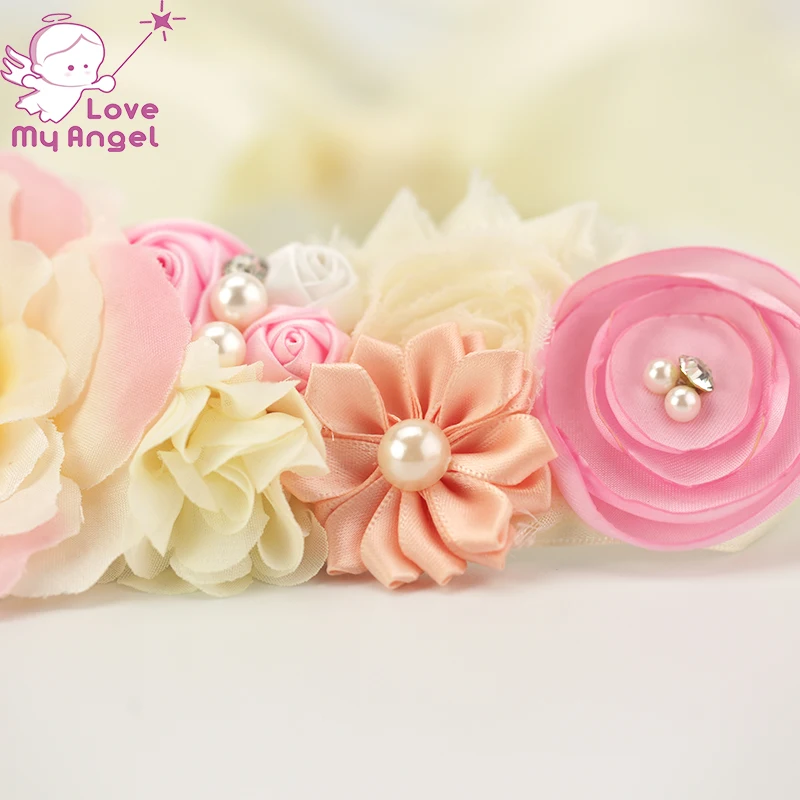 1 шт. светло розовый и слоновой кости цветок пояс для беременных фото реквизит