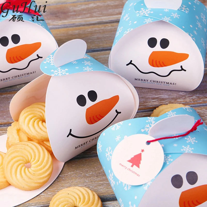 50 шт. коробка для конфет с мультяшным изображением снеговика Санта-Клауса | Дом и