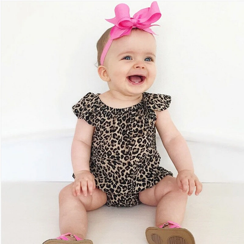 2017 милые леопардовые для малышей и девочек боди детская одежда новорожденных +