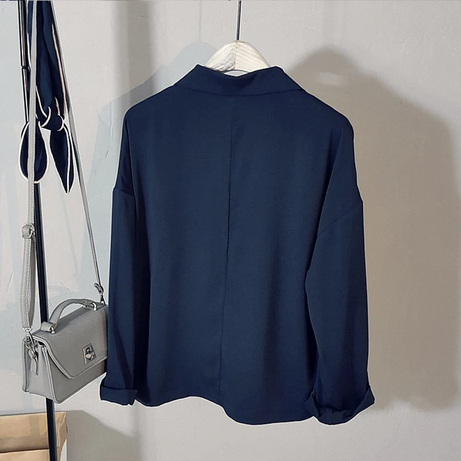 Mlanxeue Spring Slim Women Blazer Coat Casual Jacket Long Sleeve One Button Shirt Ladies Blazers Work Wear Notched |