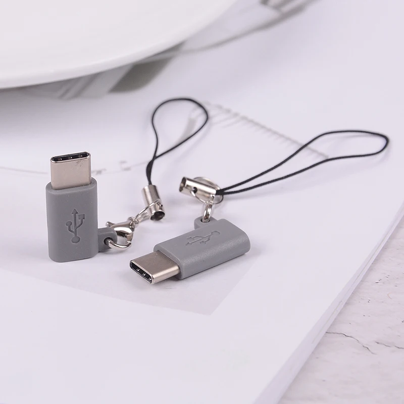 Серый 2 шт. Micro USB Женский к type C 3,1 штепсельный кабельный переходник зарядка и синхронизация данных USB конвертер для samsung S8/LG G5 G6 - Цвет: Серый