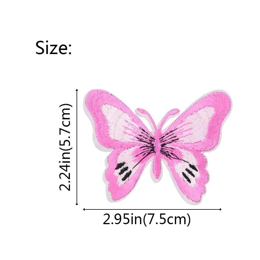 5 шт./лот термоклейкие нашивки для одежды разноцветные бабочки вышивка