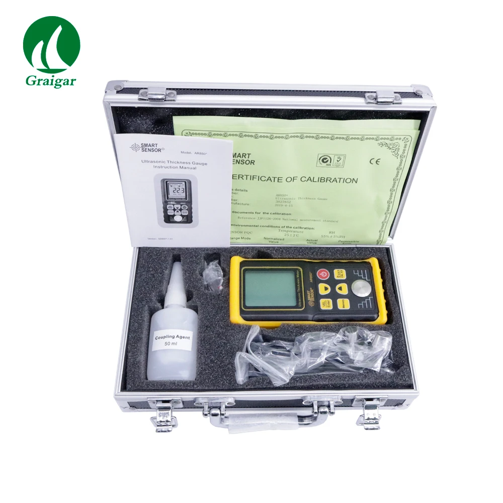 

Smart Sensor AR850+ Ultrasonic Thickness Meter Sound Velocity Range 1000~9999m/s