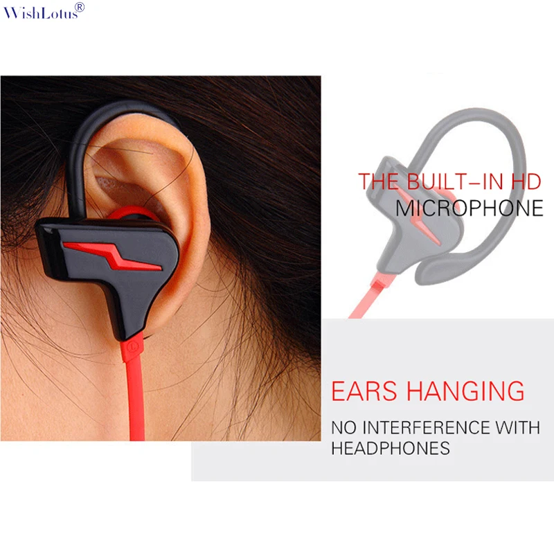 Наушники вкладыши с микрофоном Bluetooth 4 1 водостойкие защитой от пота|deep bass|ear hookin ear