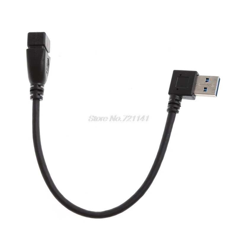 USB 3 0 тип A левый/правый угол 90 градусов штекер к прямой Женский Кабель адаптер