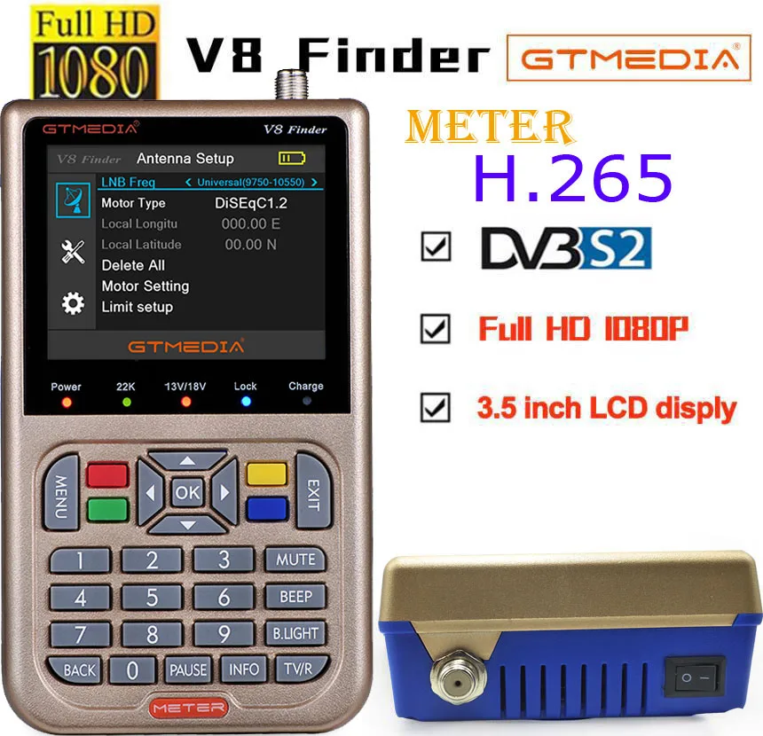 3 шт. GTmedia V8 Finder DVB S2 vs satlink 6906 спутниковый искатель 1080P HD лучше чем ws 6933 freesat
