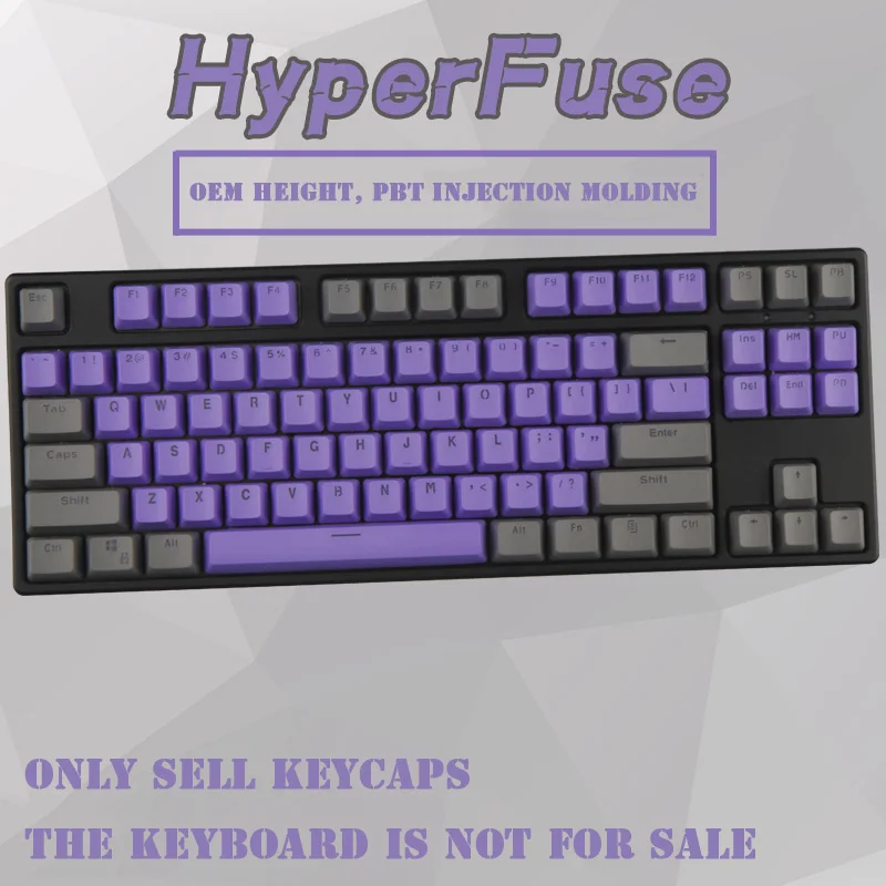 Gray-Purple 87/104 ключ PBT двойной цвет подсветка Keycap колпачки Большой F универсальная Колонка для Cherry MX Ikbc механическая клавиатура - Цвет: Gray-Purple
