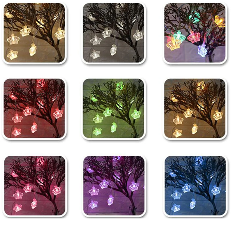 Светильник гирлянда светодиодная в виде короны для дома свадьбы сада