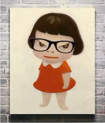 Ручная роспись мультфильмов на холсте масляная живопись сердечник Yoshitomo Nara Baby