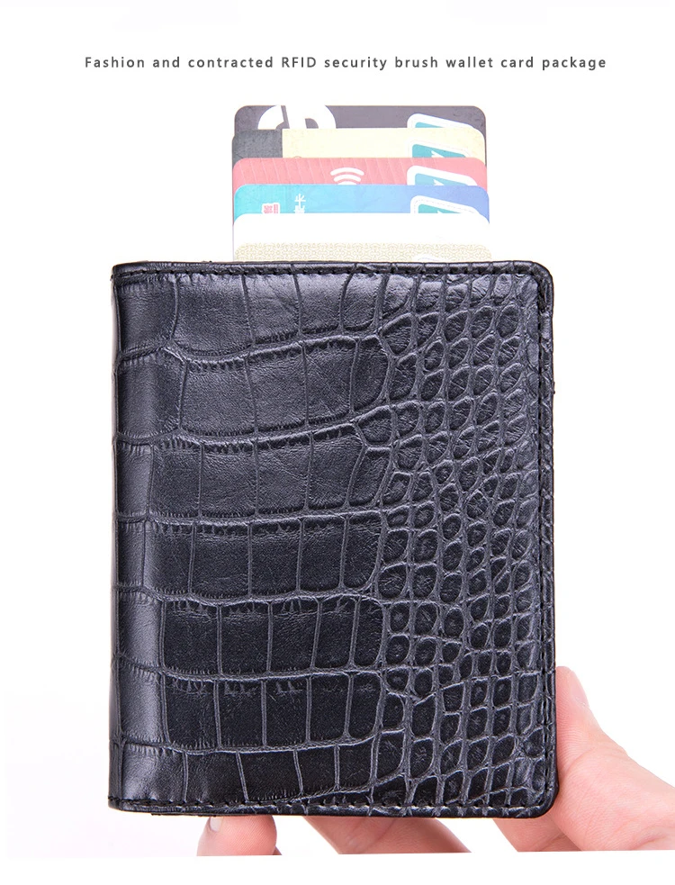 BISI GORO RFID кошелек черный держатель для кредитных карт одна коробка роскошный, с отделением для визитки Hoder для мужчин и женщин дропшиппинг