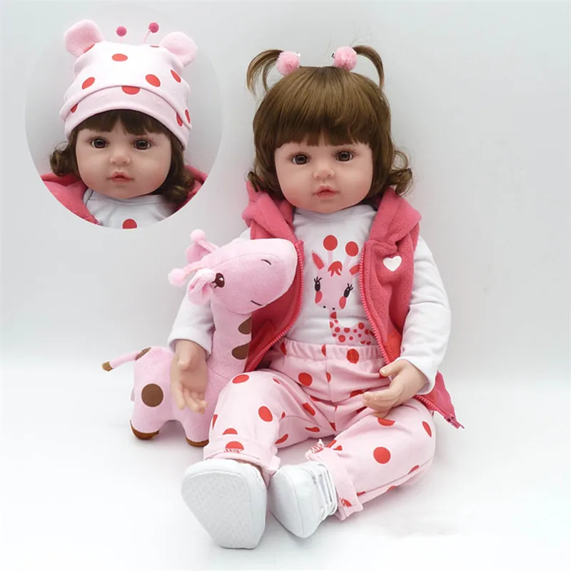 

24" Lifelike Toddler Baby Bonecas Girl Doll House Vinyl Adora Bebe Reborn Menina de Silicone Christmas Toys Juguetes Brinquedos