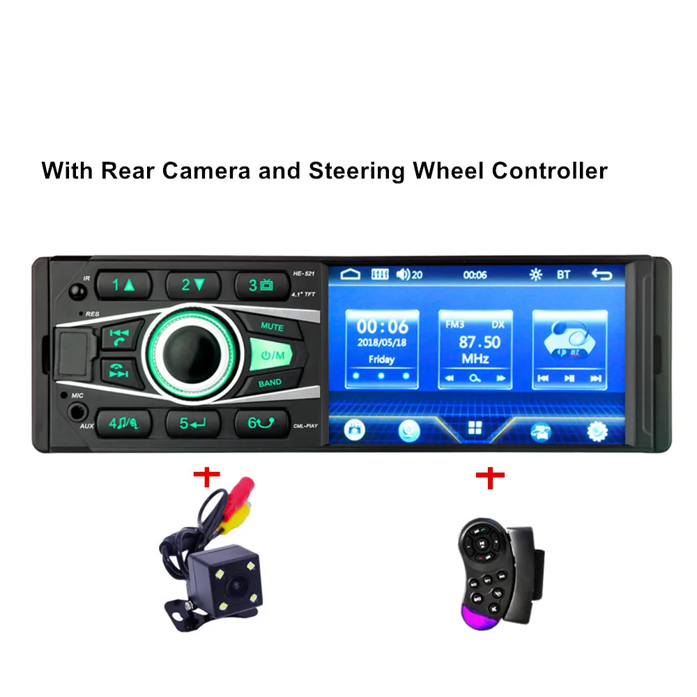 With Camera Control Fonwoon, 4,1 дюймов, сенсорный экран, автомагнитола, Bluetooth, MP5, центральный мультимидиальный плеер, Авторадио, стерео, 1 Din, камера заднего вида - Цвет: With Camera Control