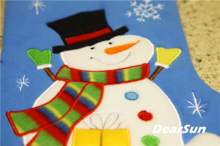 Лидер продаж 5 шт./лот большой Рождественские носки 18 &quotГолубой Цвет snowmas чулок