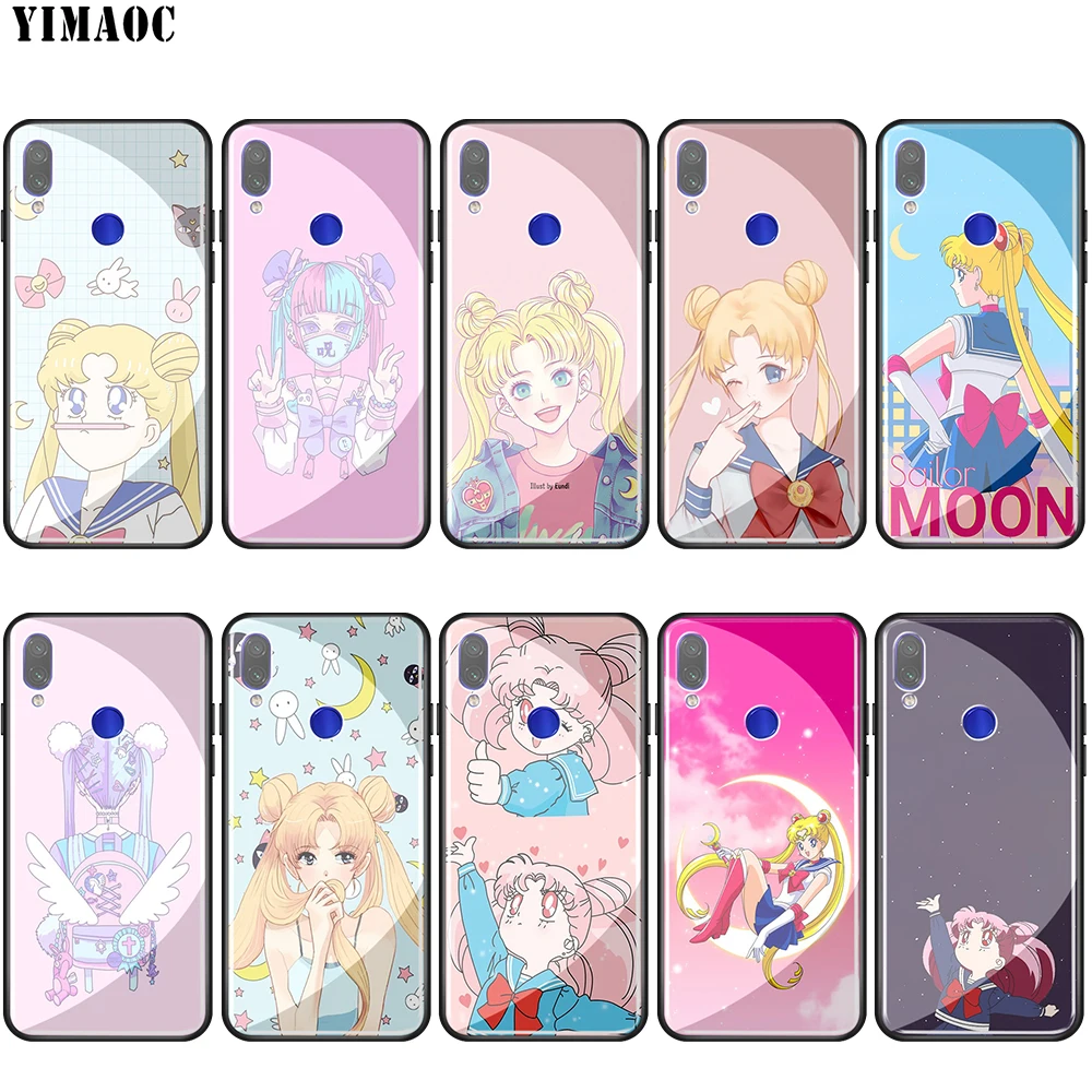 Lavaza японское аниме Kawaii Сейлор Мун закаленное стекло ТПУ чехол для xiaomi 8 9 A1 A2 |